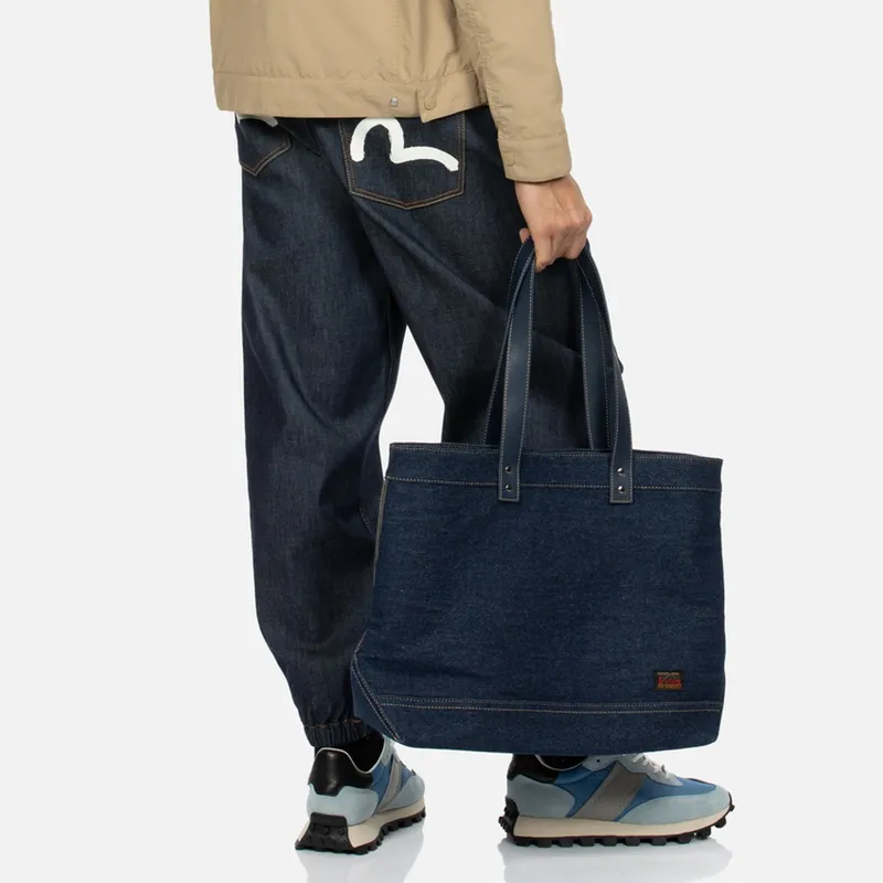 EVISU Cotton With Polyester Shoulder Bag Regular Unisex Denim Blue-2