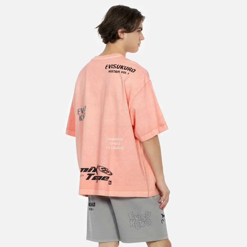 EVISU T Shirts Men Gray Pink-3