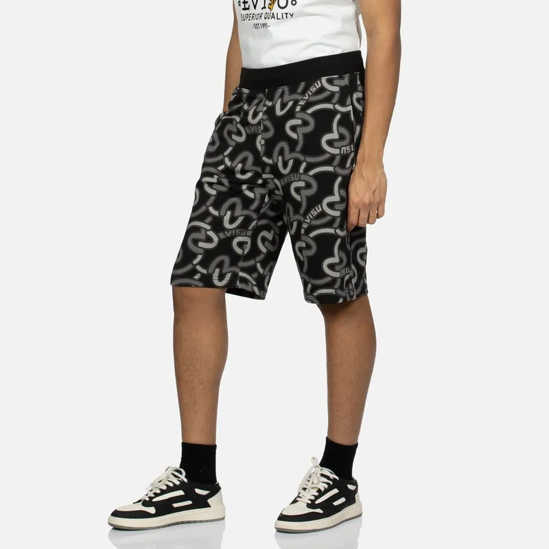 EVISU Short Sweatpants Men's Black-3