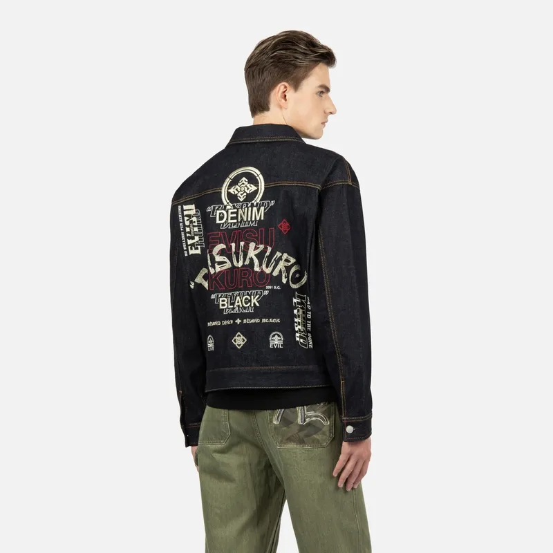 EVISU Denim Jackets Men Denim Blue-3