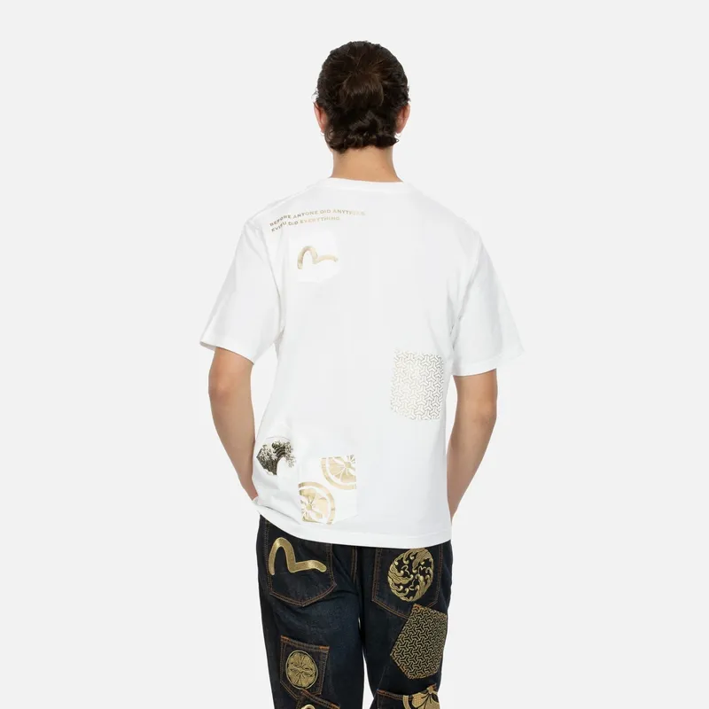 EVISU Seagull & EVISU Print Multi pocket T shirt-2