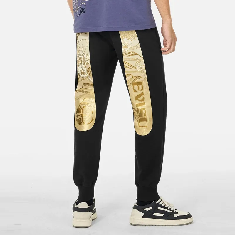 EVISU 2025 Spring Casual Pants Men's Black-2