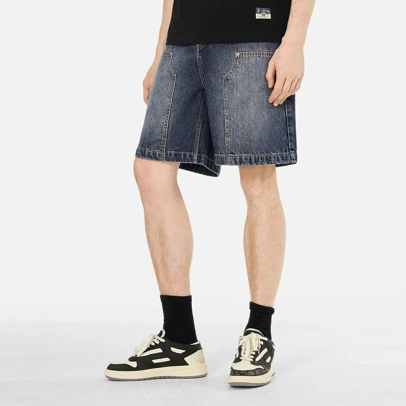 EVISU Seagull print Denim Shorts-3