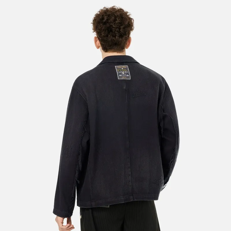 EVISU SS25 Jackets Coats Men's Denim Black-3