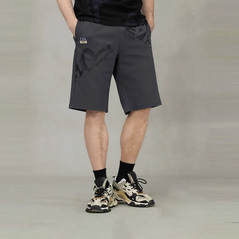 EVISU Short Sweatpants Men's Charcoal Gray-5