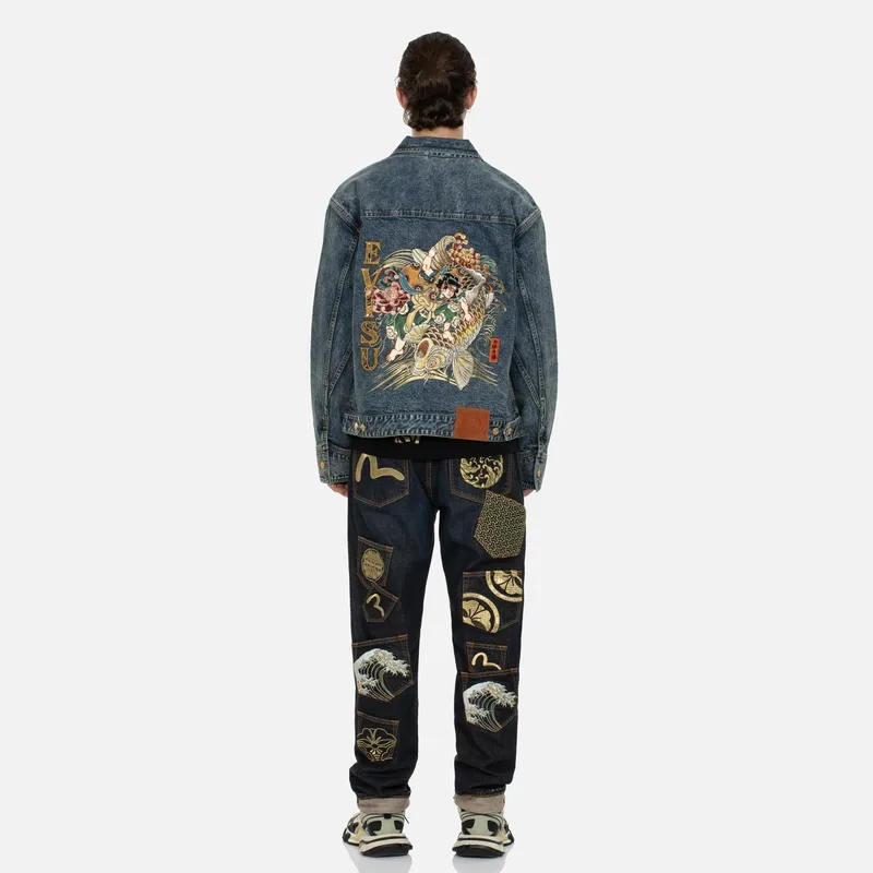 EVISU Embroidered Denim Jacket-2