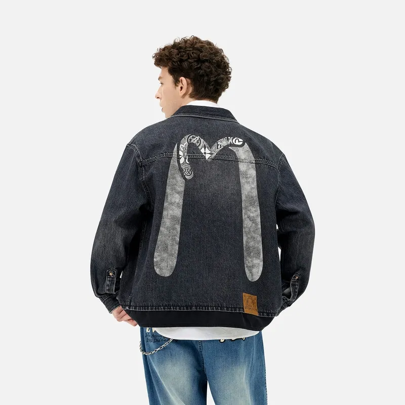 EVISU Denim Jacket Men's Denim Black-2