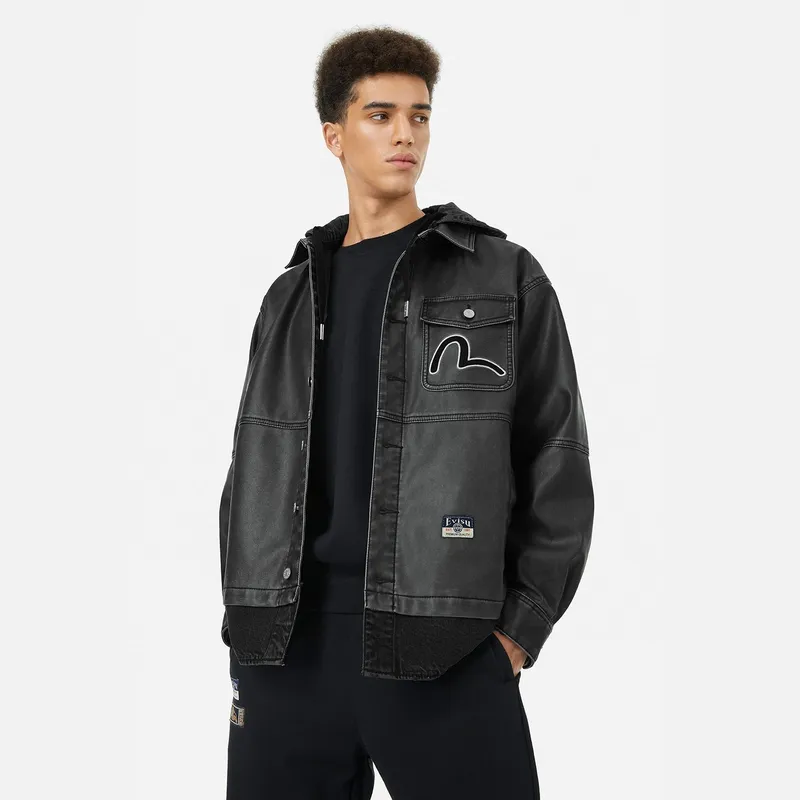 EVISU Jackets Coats Men's Charcoal Gray-3
