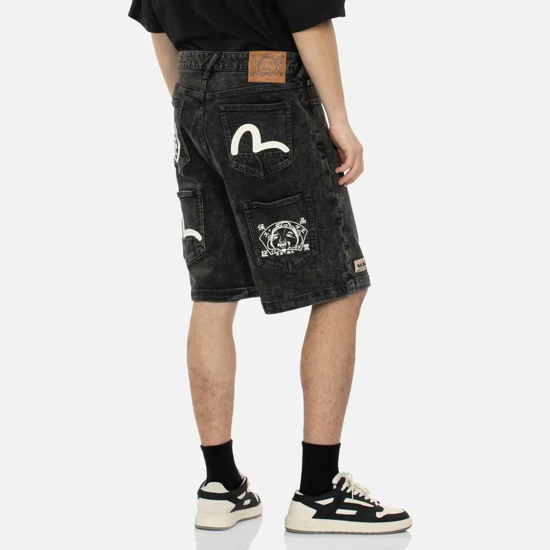EVISU Denim Shorts Men Dark Umber-2