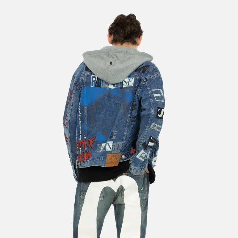 EVISU Denim Jackets Men Denim Blue-4
