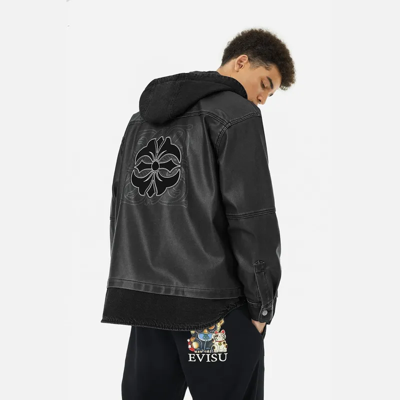 EVISU Jackets Coats Men's Charcoal Gray-2