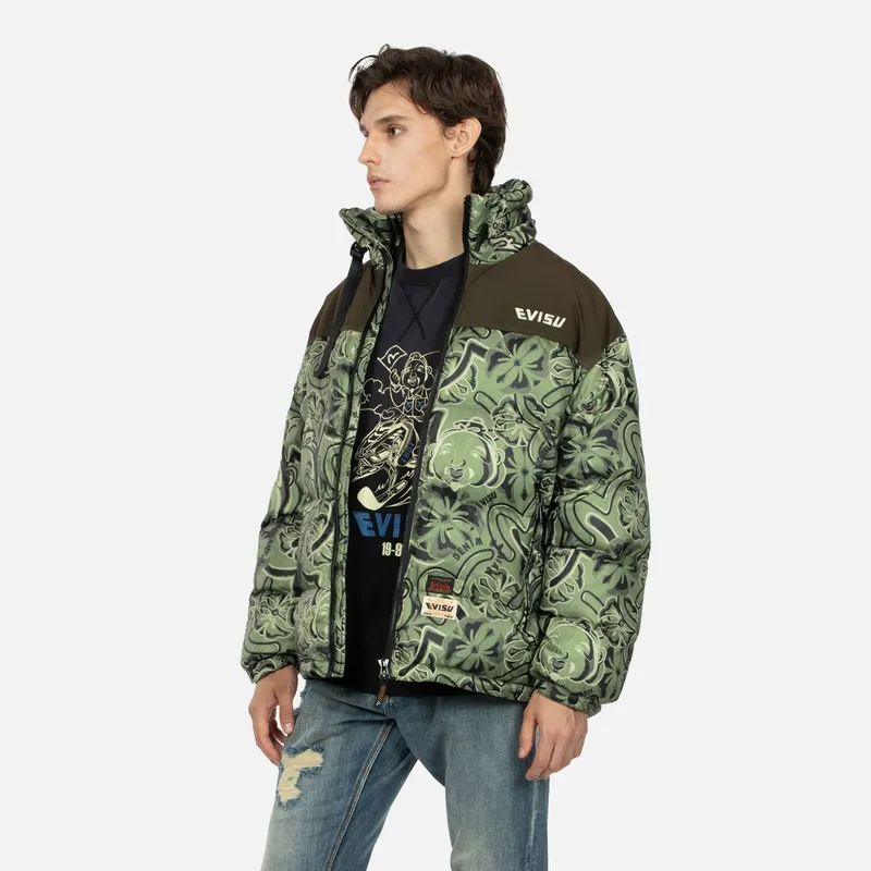 EVISU Down Jackets Men Army Green Full Floor-4