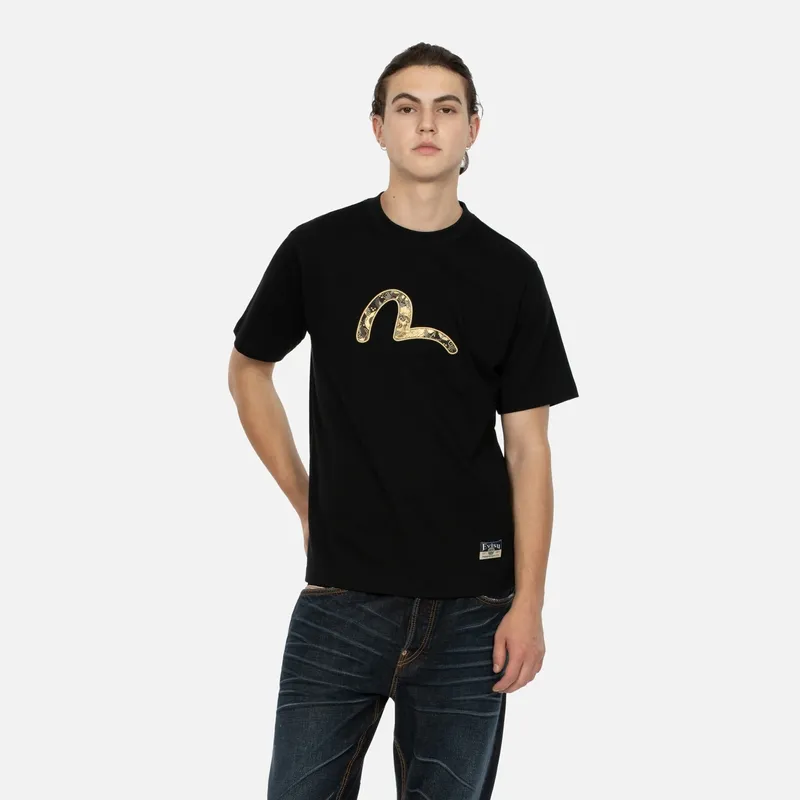 EVISU Short Sleeved T Shirts Men's Black-2