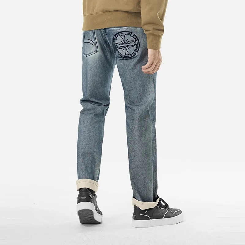 EVISU 2024 Fall And Winter Casual Pants Men Denim Blue-3
