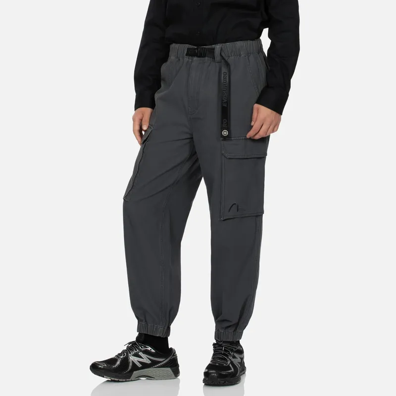 EVISU Casual Pants Men's Charcoal Gray-2