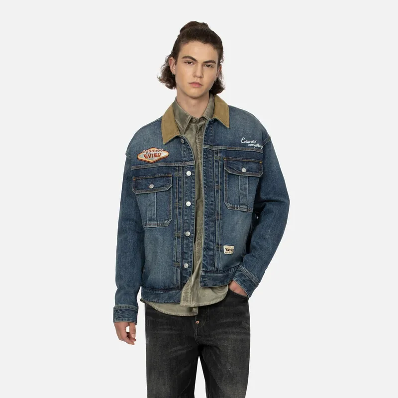 EVISU Embroidered Denim Jacket-3