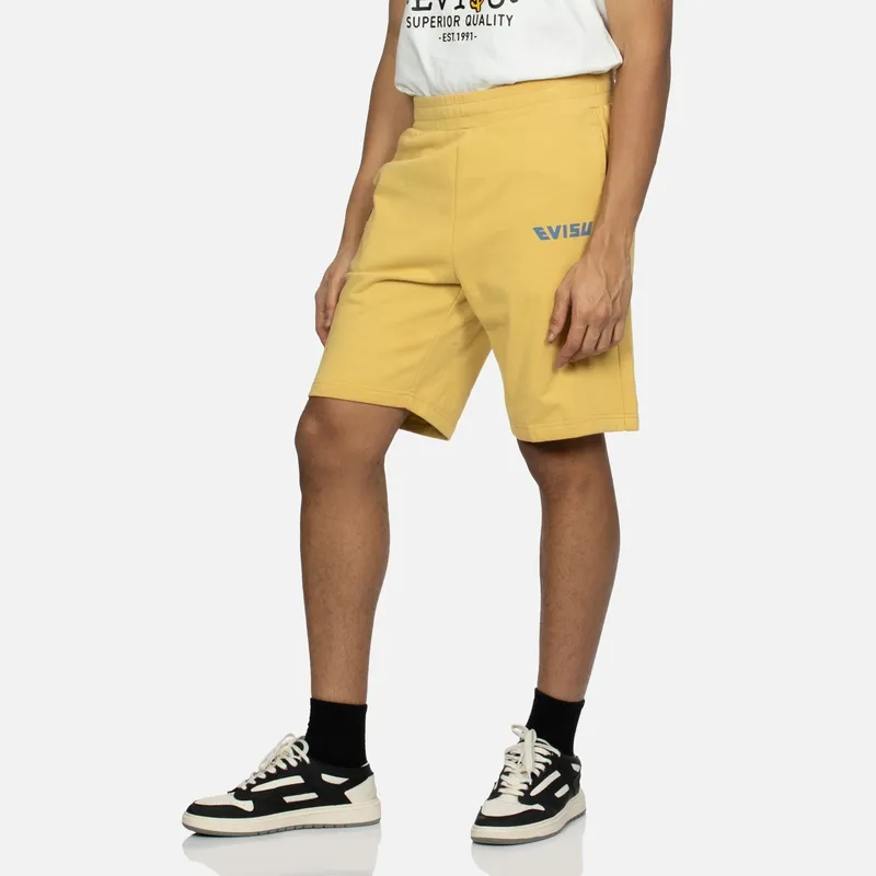 EVISU SS24 Men's Buddha Head And Logo Print Shorts-7