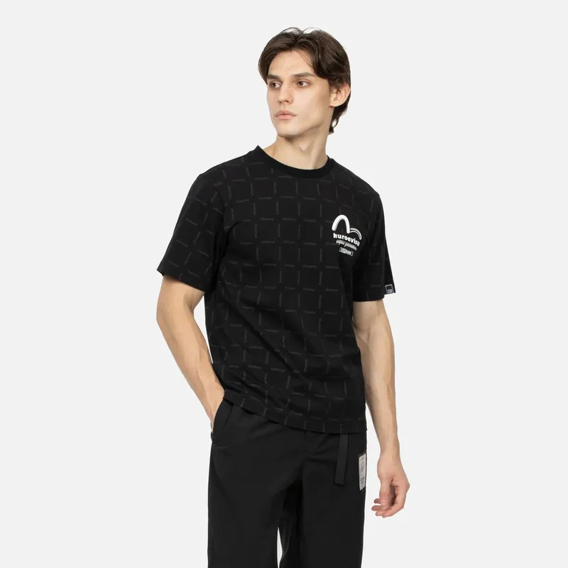 EVISU T Shirts Men Black All Over Print-2