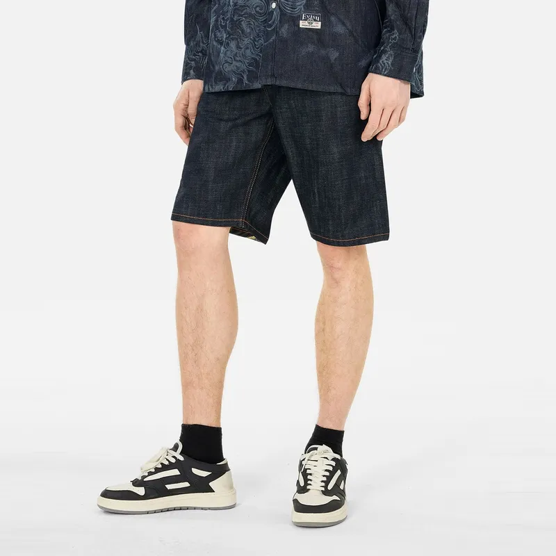 EVISU SS25 Denim Shorts Men's Denim Blue-3