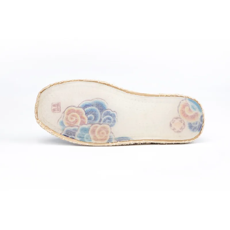 Bian Fumao Chinese Time Honored Handcrafted Old Beijing Cloth Shoes Casual Shoes Men's Transparent Rubber Sole-5