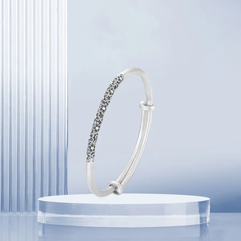 STQ S999 Fine Silver Bangles Women's-2