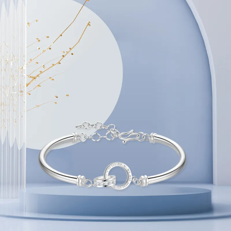STQ S999 Fine Silver Bangles Women's Gift Box Set-1