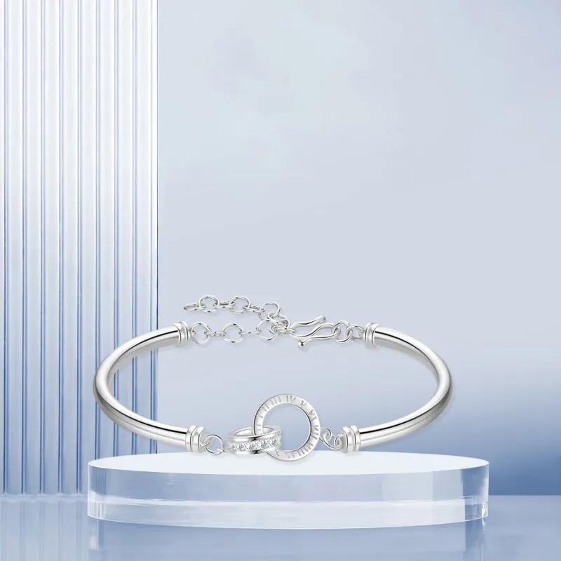 STQ S999 Fine Silver Bangles Women's Gift Box Set-3