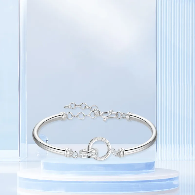 STQ S999 Fine Silver Bangles Women's Gift Box Set-4