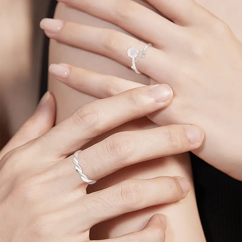 FORCHI Sterling Silver Rings Unisex Anniversary Gift For Girl-3