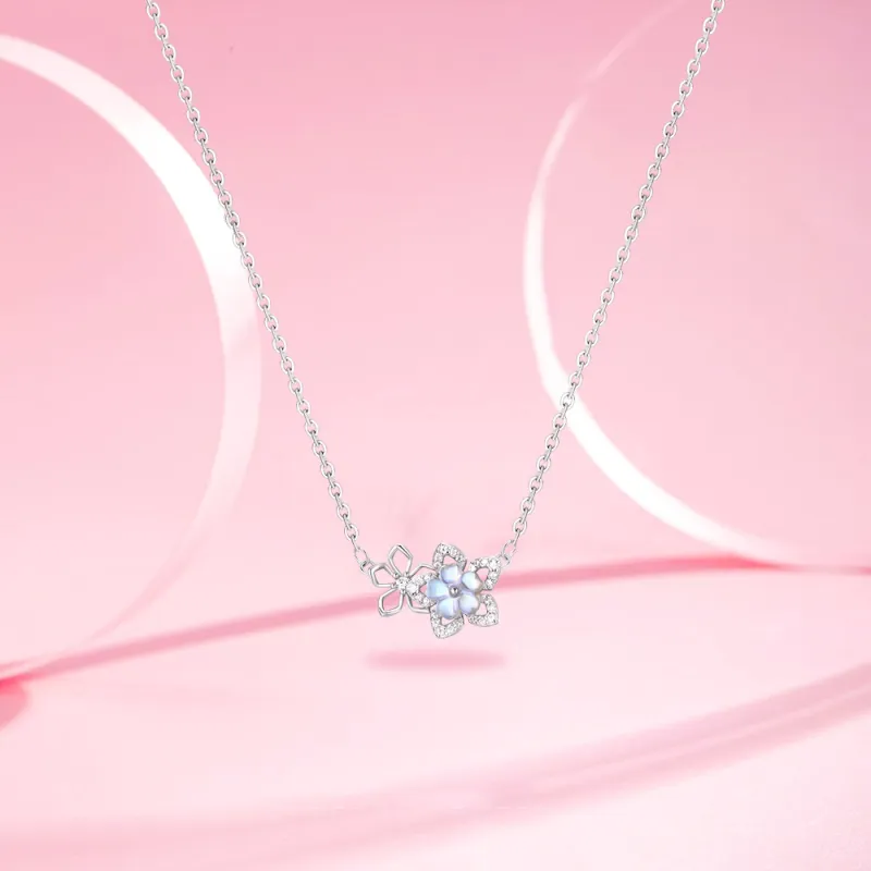 FORCHI Sterling Silver Necklaces Women's Spring Love Confession A Date For Students-4