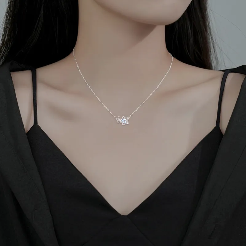 FORCHI Sterling Silver Necklaces Women's Spring Love Confession A Date For Students-3