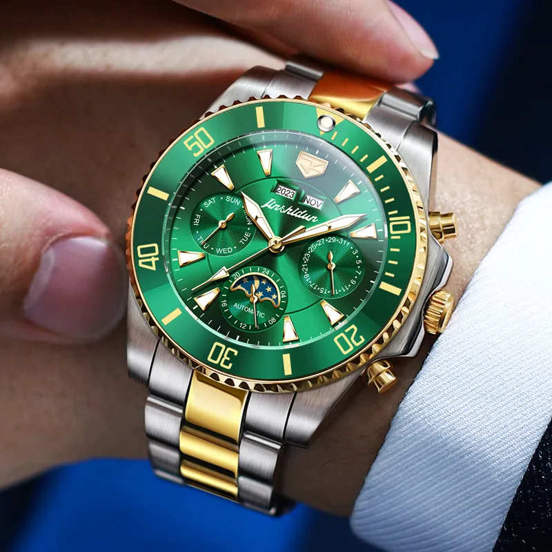 Jin Shi Dun Artisan Collection Mechanical Movement Stainless Steel Watchband Watch Men's Watches Black Dial-23