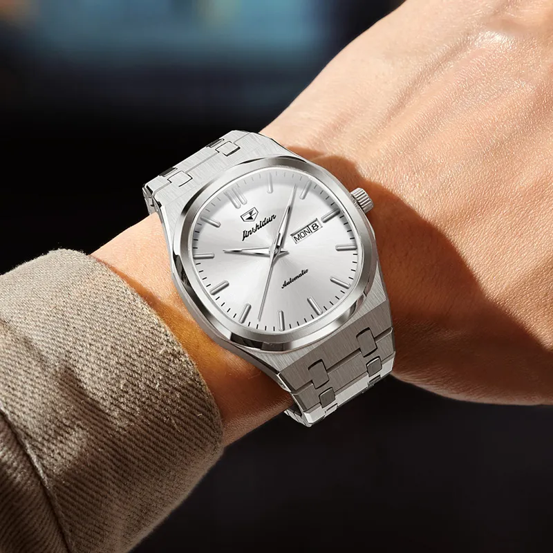Jin Shi Dun Artisan Collection Mechanical Movement Stainless Steel Watchband Watch Men's Watches White Dial-3