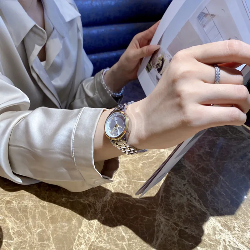 Jin Shi Dun Mechanical Movement Stainless Steel Watchband Watch Women's Watch White Dial-15