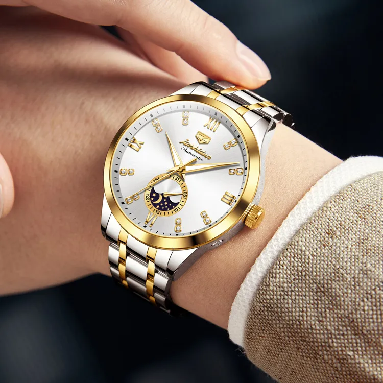 Jin Shi Dun Mechanical Movement Watch Men's Watches White Dial-26