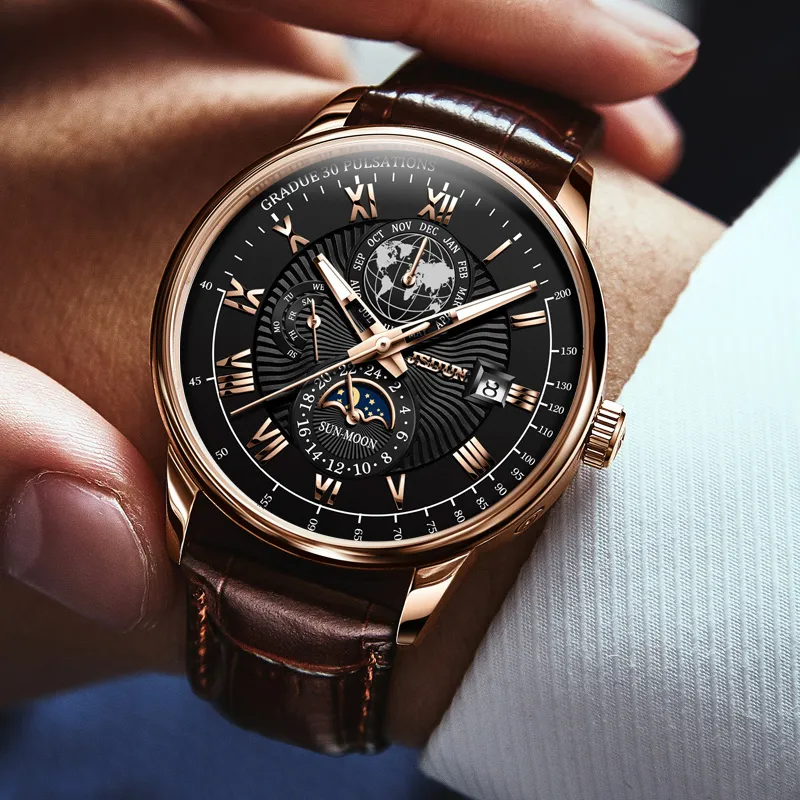 Jin Shi Dun Artisan Collection Mechanical Movement Watch Men's Watches White Dial-18