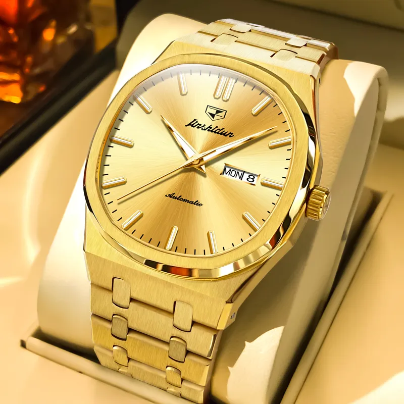 Jin Shi Dun Artisan Collection Mechanical Movement Stainless Steel Watchband Watch Men's Watches White Dial-22