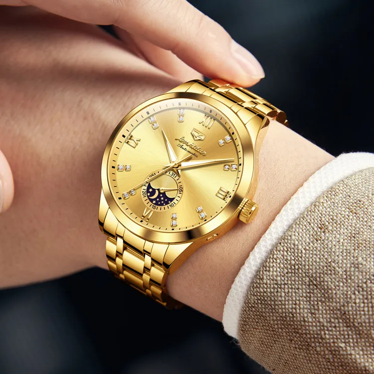 Jin Shi Dun Mechanical Movement Watch Men's Watches White Dial-40