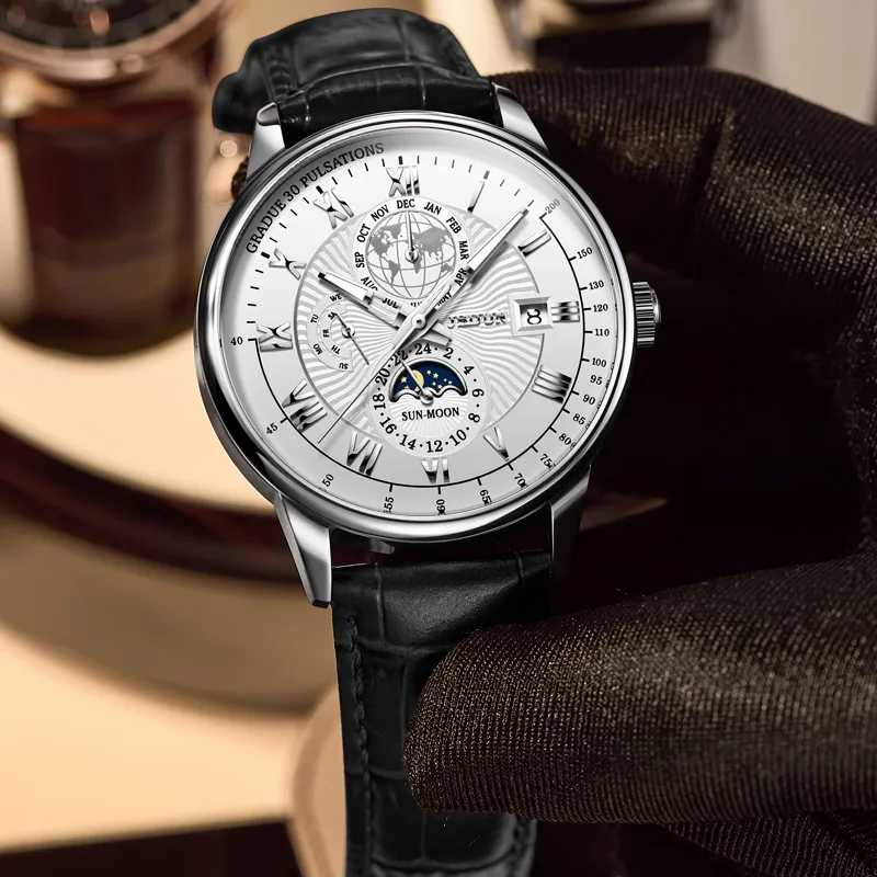 Jin Shi Dun Artisan Collection Mechanical Movement Watch Men's Watches White Dial-9