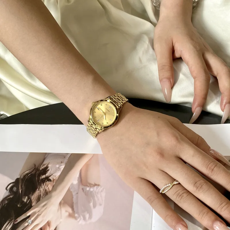 Jin Shi Dun Mechanical Movement Stainless Steel Watchband Watch Women's Watch White Dial-26
