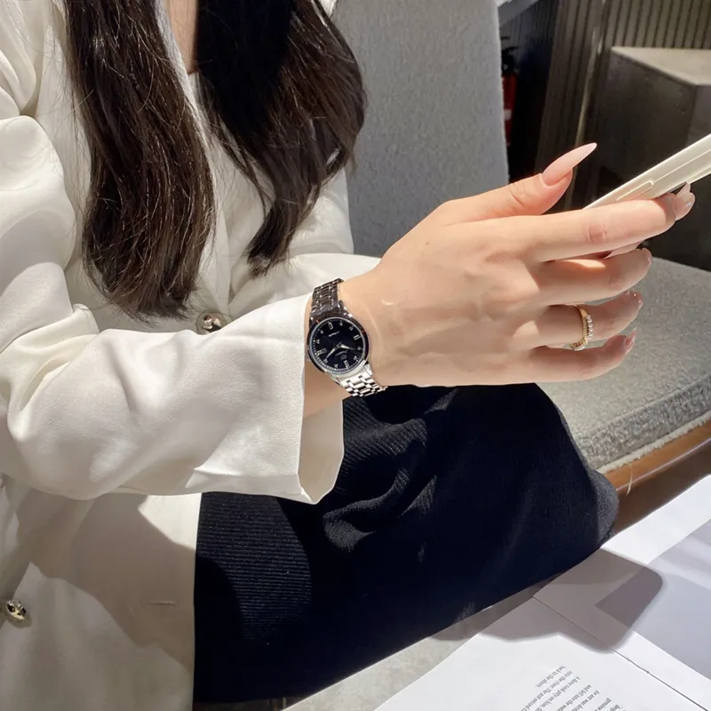 Jin Shi Dun Mechanical Movement Stainless Steel Watchband Watch Women's Watch White Dial-10