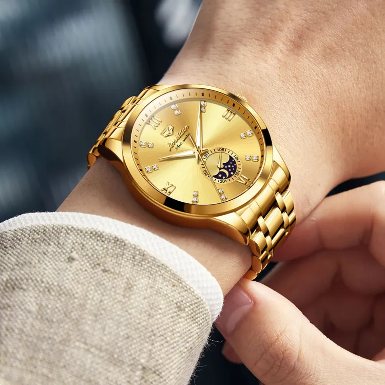Jin Shi Dun Mechanical Movement Watch Men's Watches White Dial-37
