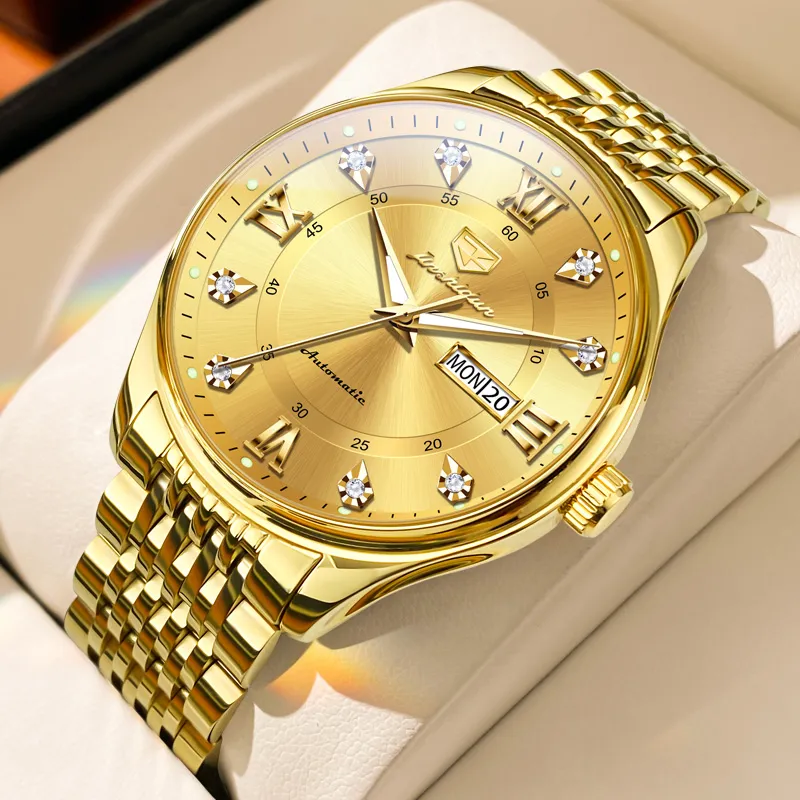 Jin Shi Dun Automatic Mechanical Movement Stainless Steel Watchband Watch Men's Watches White Dial-22