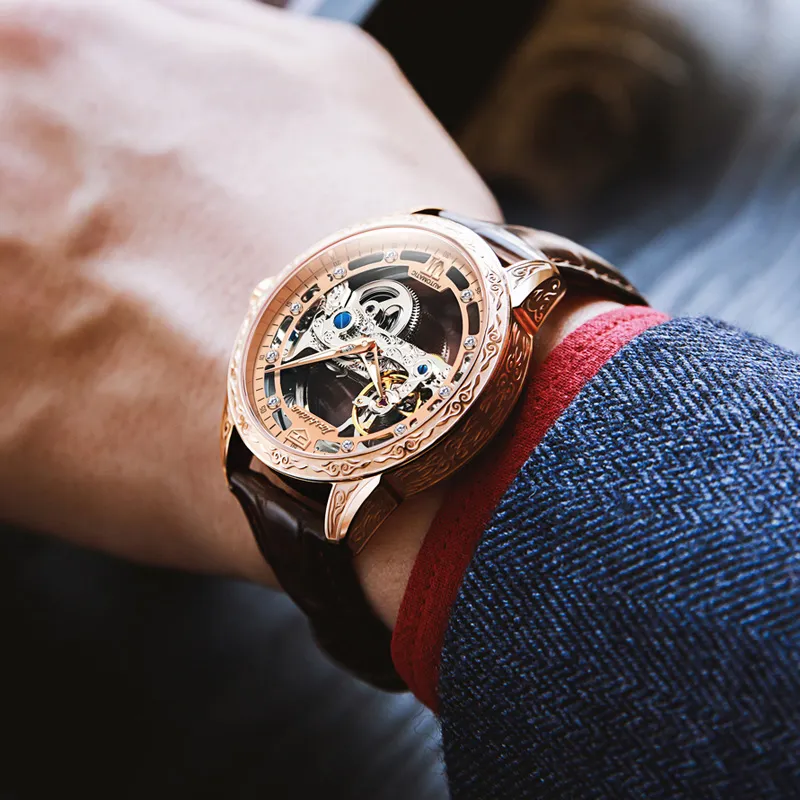 Jin Shi Dun Automatic Mechanical Movement Men's Watches Cut Out Dial-24