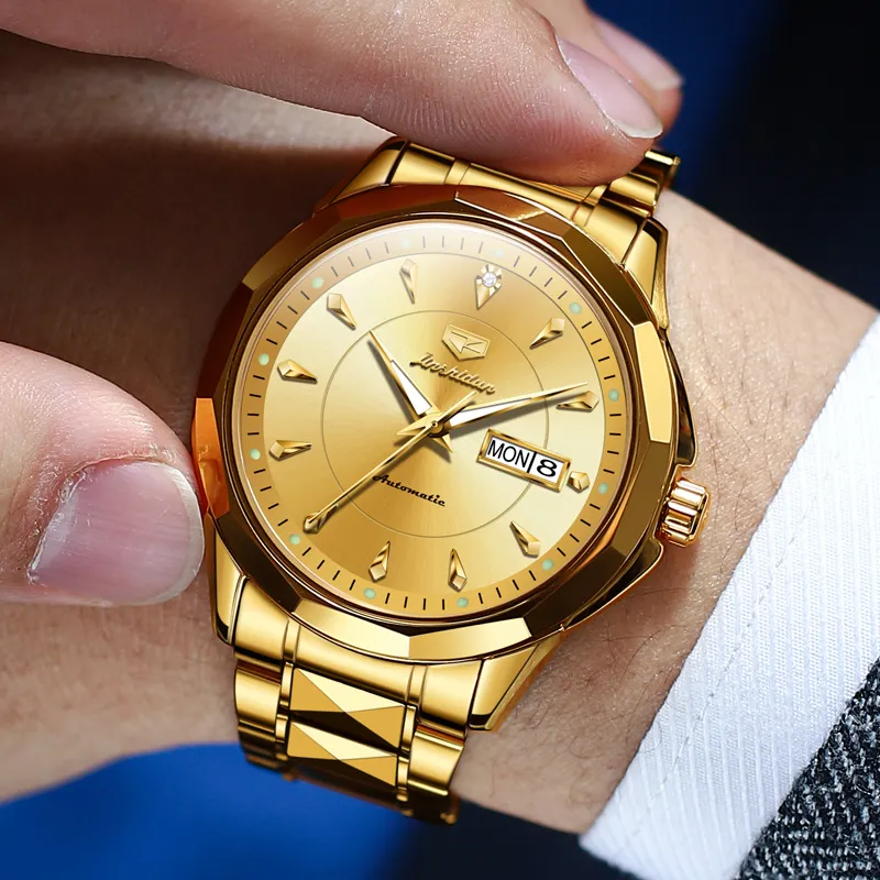 Jin Shi Dun Box Mechanical Movement Stainless Steel Watchband Watch Men's Watches White Dial-27