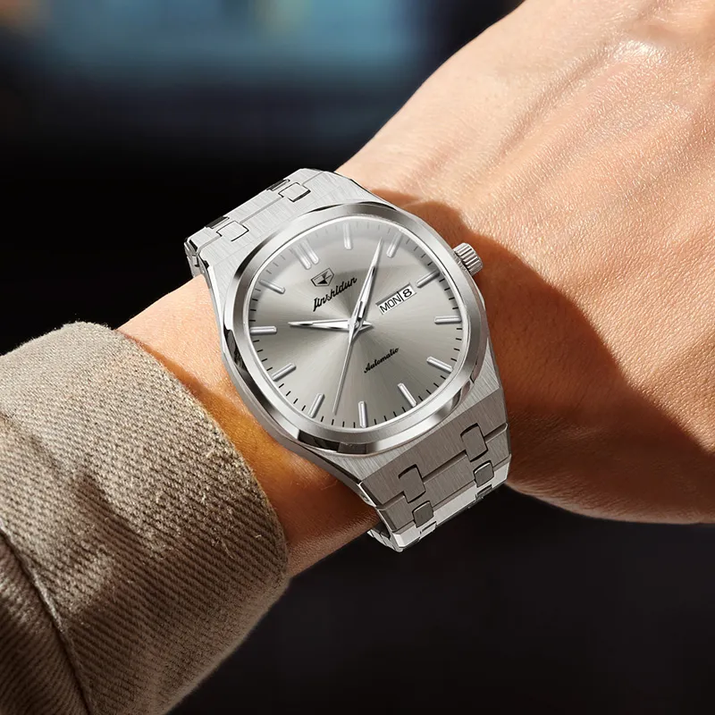 Jin Shi Dun Artisan Collection Mechanical Movement Stainless Steel Watchband Watch Men's Watches White Dial-8