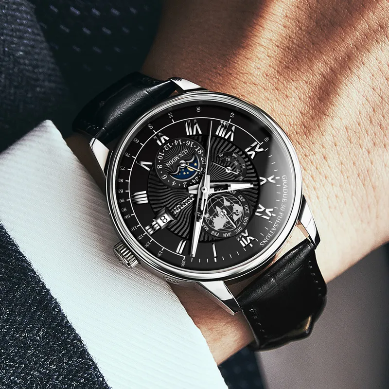 Jin Shi Dun Artisan Collection Mechanical Movement Watch Men's Watches White Dial-3