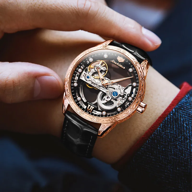 Jin Shi Dun Automatic Mechanical Movement Men's Watches Cut Out Dial-15