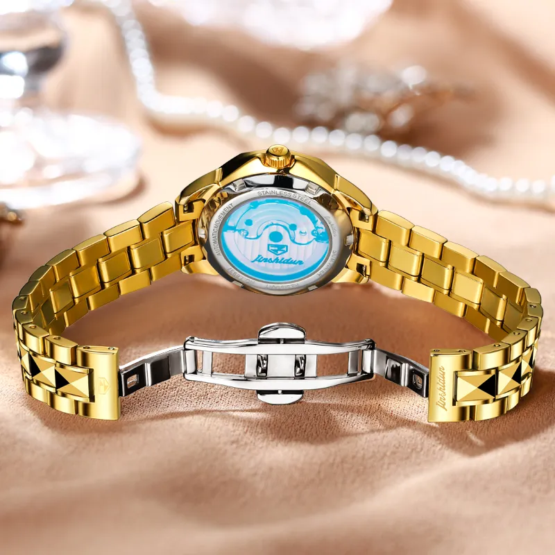 Jin Shi Dun Smart Series Mechanical Movement Stainless Steel Watchband Watch Women's Watch White Dial-31