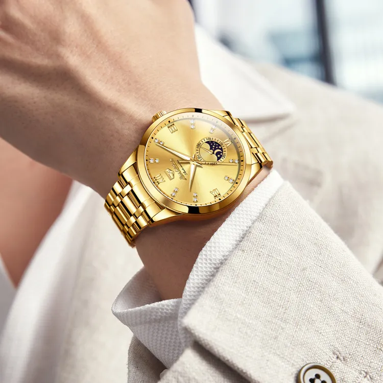 Jin Shi Dun Mechanical Movement Watch Men's Watches White Dial-38